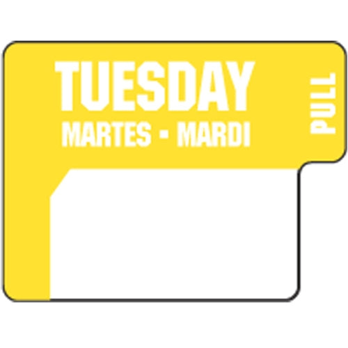 Ecolab DuraLabel Day Label, 1" x 3/4", English/French/Spanish, Tuesday - 90060091