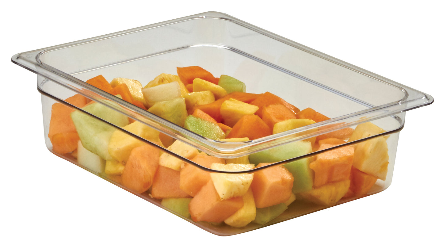 Cambro Camwear Half Size Food Pan, 4" Deep, Clear - 24CW135