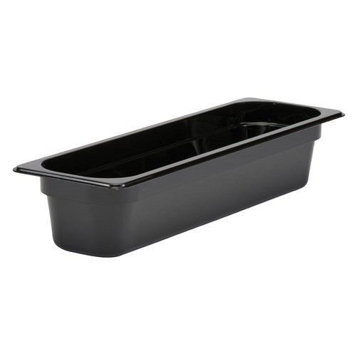 Cambro | Bac gastronome Camwear, demi-taille longue, 4" de profondeur, noir