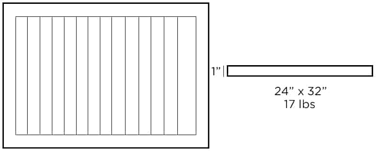 Muskoka Teak | Dessus de table rectangulaire, 32 x 24 po, teck naturel