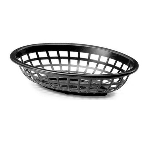 TableCraft Oval Basket, 8” x 5.5”, Black (36-pack) - 1071BK