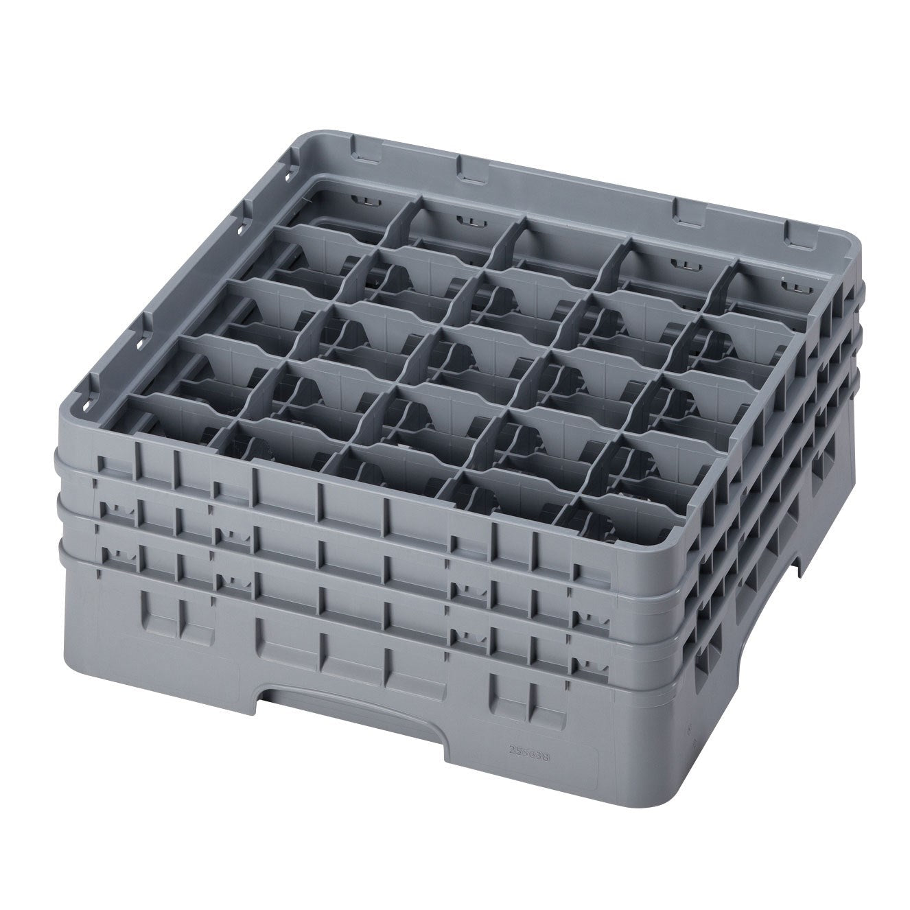 Cambro Camrack Glass Rack, 25 Compartment, 6 7/8" Height, Grey - 25S638151