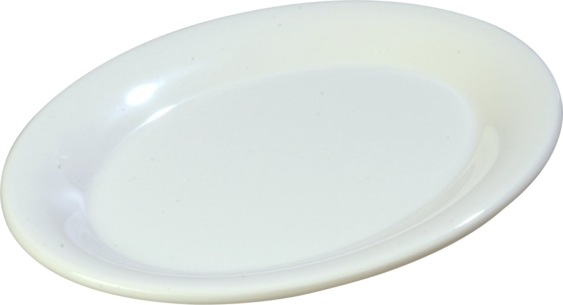 Carlisle Sierrus Oval Platter Tray, 9.5" x 7.25", Melamine, White - 33086 02