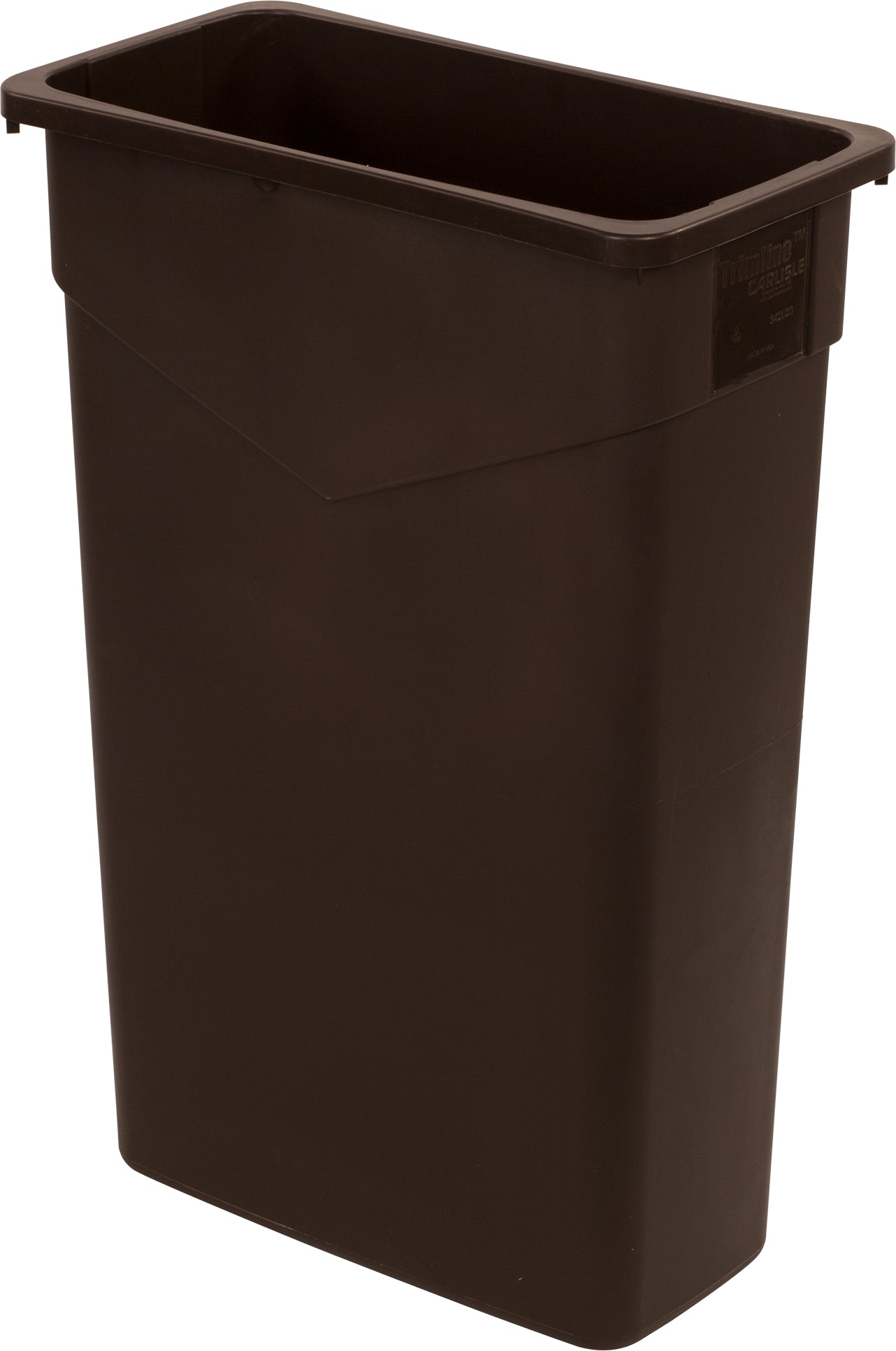 Carlisle TrimLine Rectangle Waste Container, 23 Gallon, Dark Brown - 342023 69
