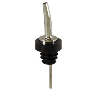 Spill-Stop Chrome Tapered Pourer, 285 Series, Black Collar Poly-Kork (12-pack) - 285-51