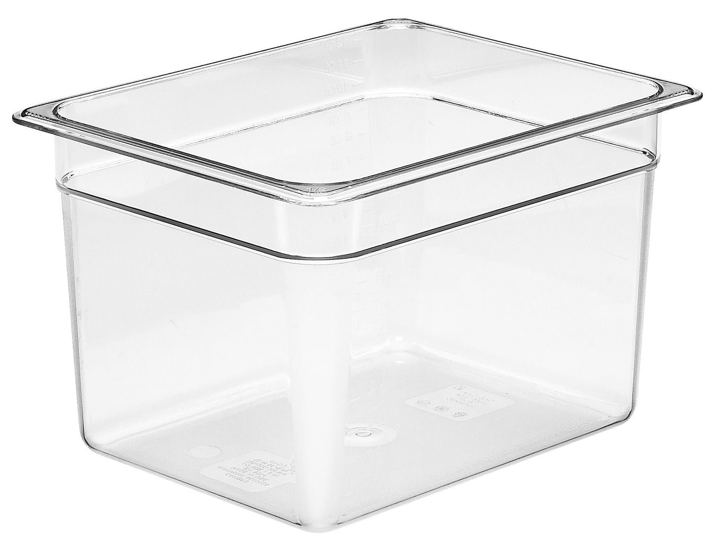 Cambro | Bac gastronome Camwear, demi-taille, 8" de profondeur, transparent