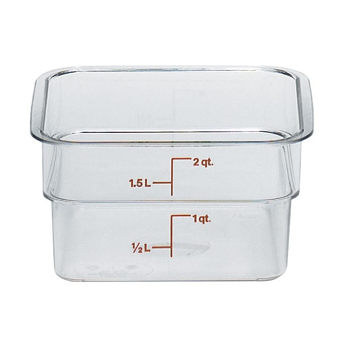 Cambro CamSquare Food Storage Container, 2 qt, Clear - 2SFSCW135