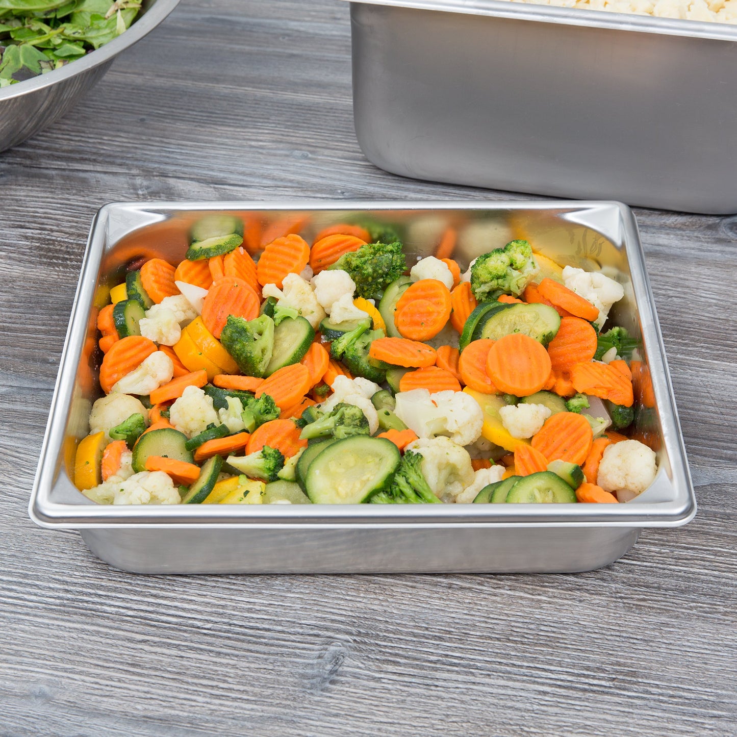 Vollrath Super Pan V Half Size Food Pan, 2.5" Deep, 22 Gauge Stainless Steel - 30222