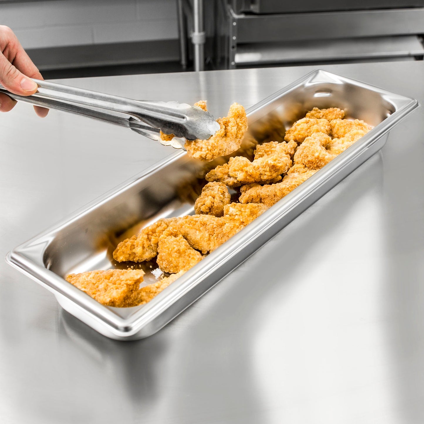 Vollrath Super Pan V Half Long Size Food Pan, 2.5" Deep, 22 Gauge Stainless Steel - 30522