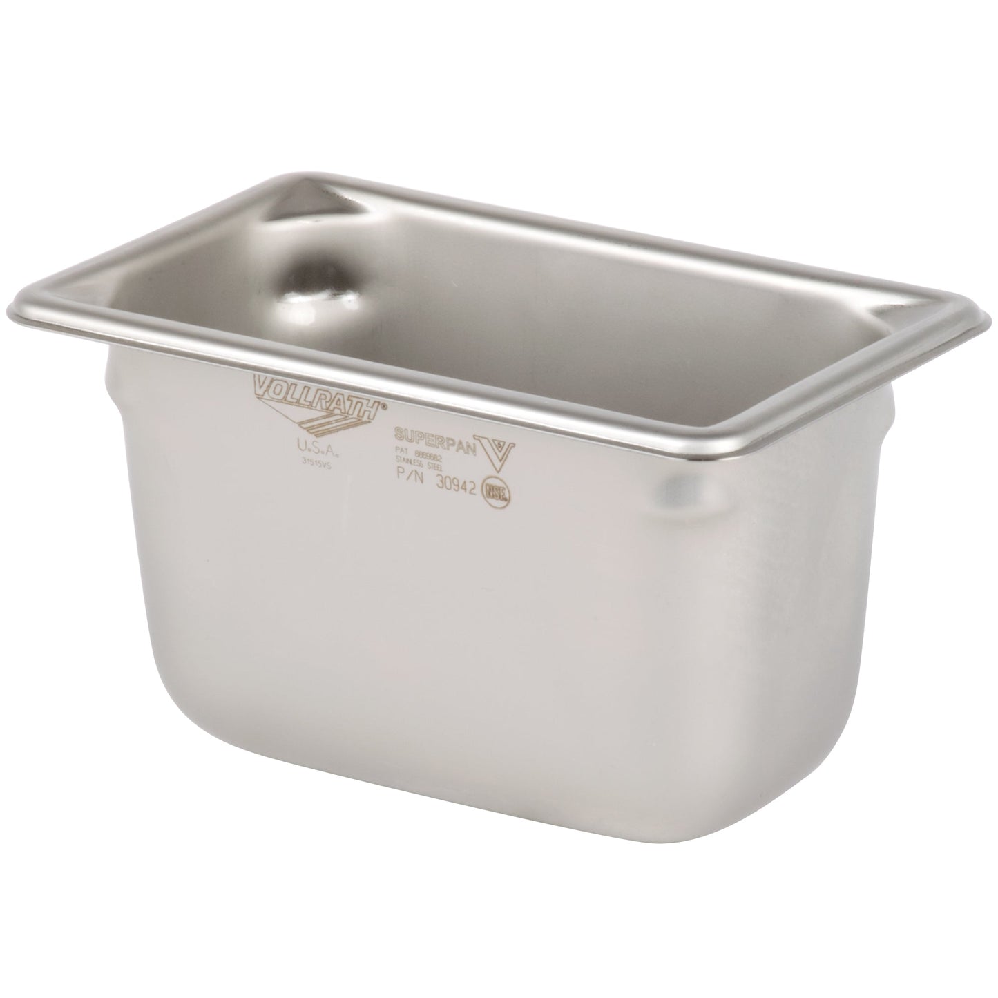 Vollrath Super Pan V 1/9 Size Food Pan, 4" Deep, 22 Gauge Stainless Steel - 30942