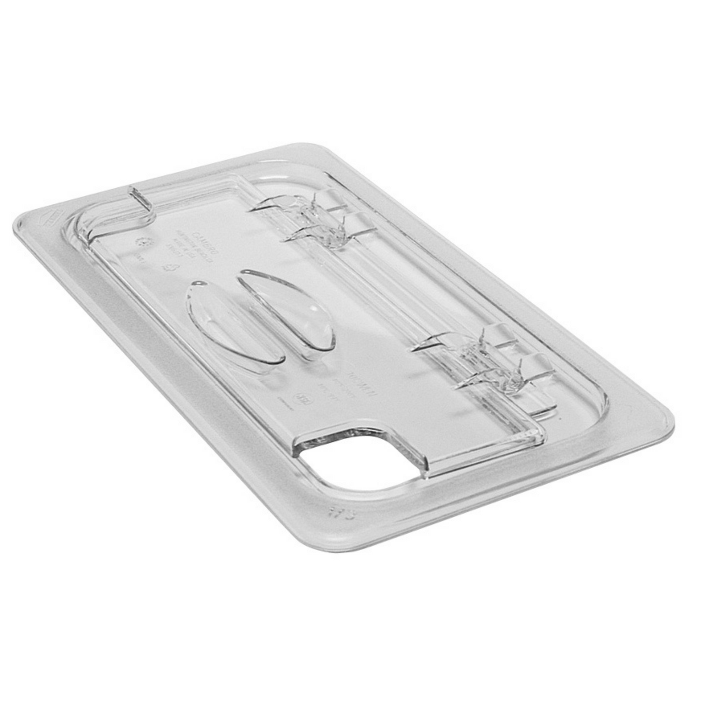 Cambro Camwear Food Pan FlipLid, Notched, 1/3 Size, Clear - 30CWLN135