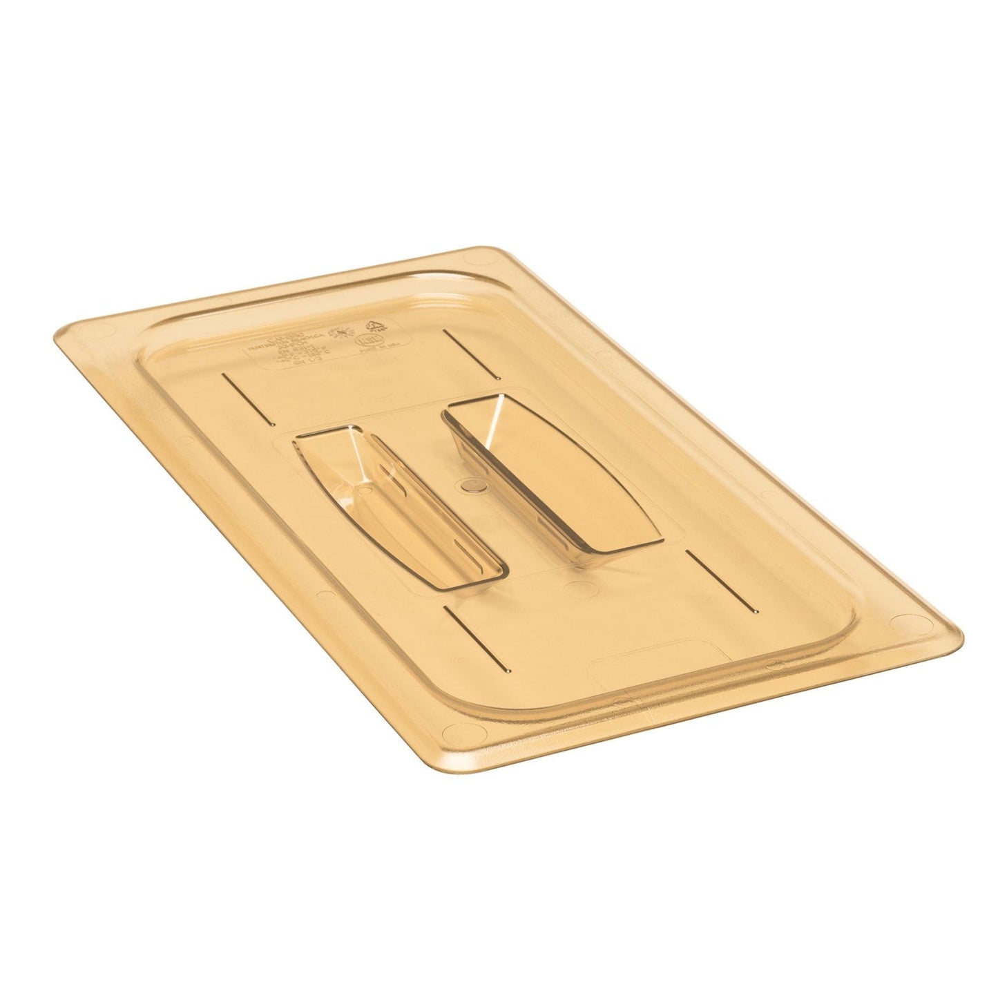 Cambro High Heat Food Pan Cover w/Handle, 1/3 Size, Amber - 30HPCH150