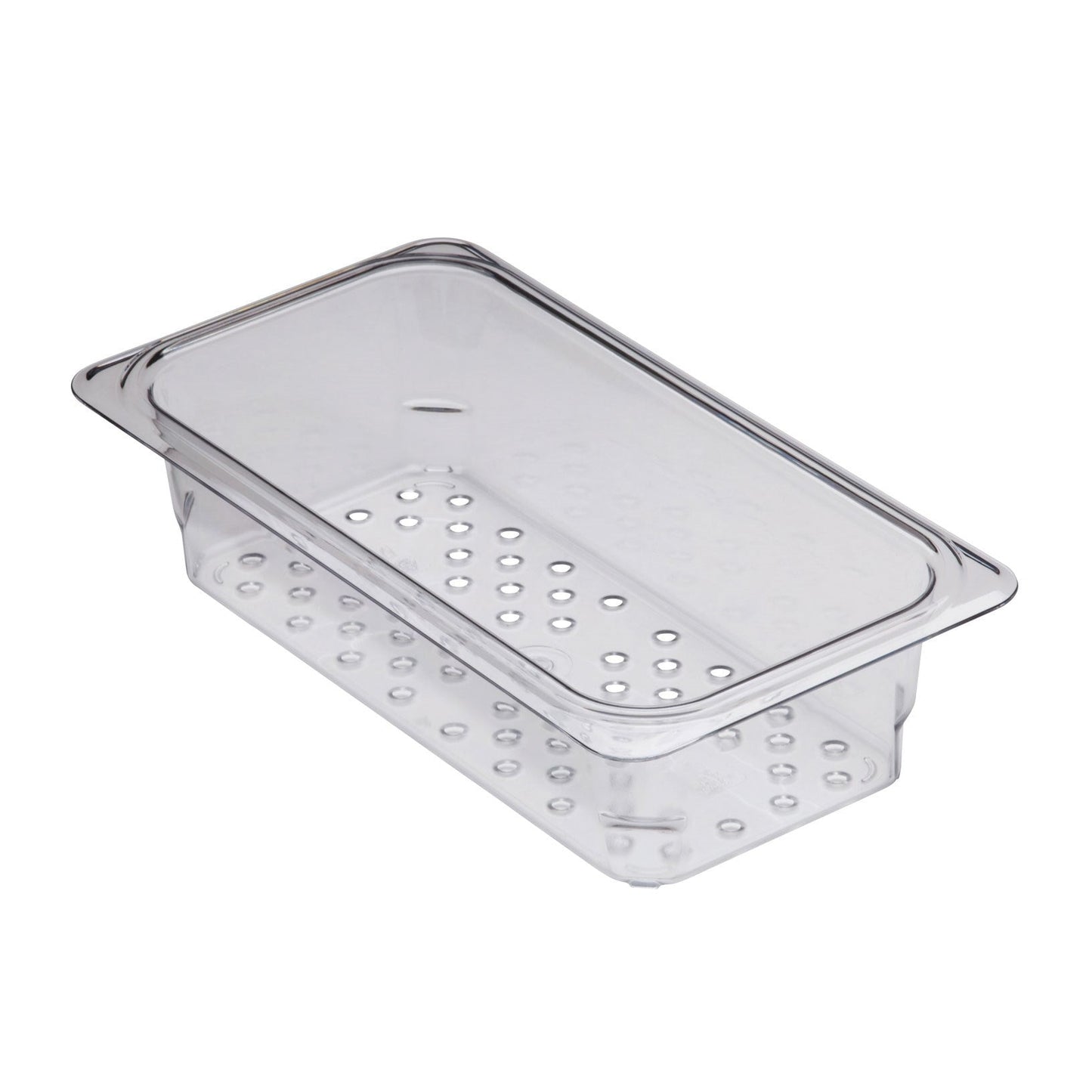 Cambro Camwear 1/3 Size Colander Food Pan, 3" Deep, Clear - 33CLRCW135
