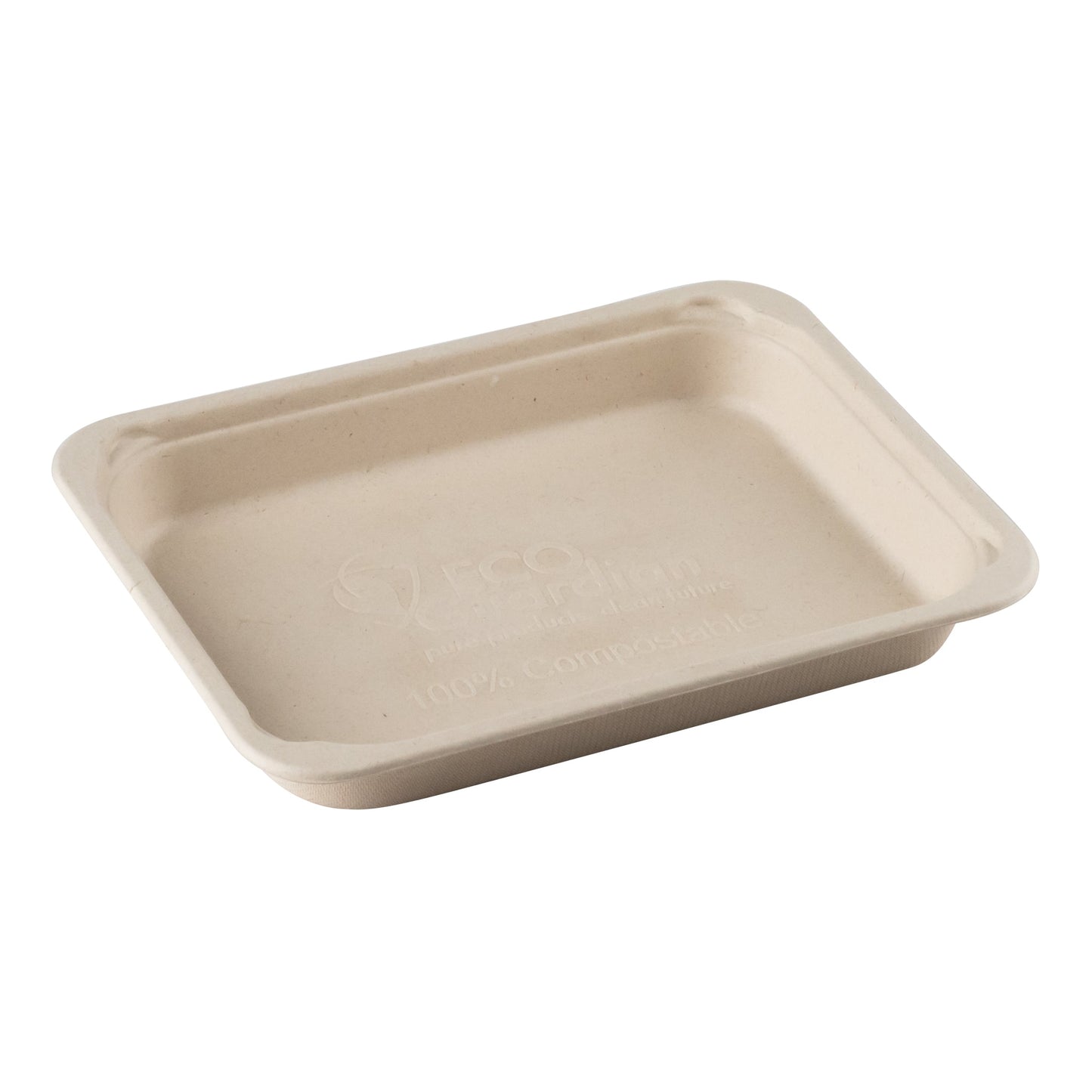 Eco Guardian | Plateau rectangulaire, 22 oz, 8,5 x 6,25 po 1,25 po, canne à sucre (paquet de 300)