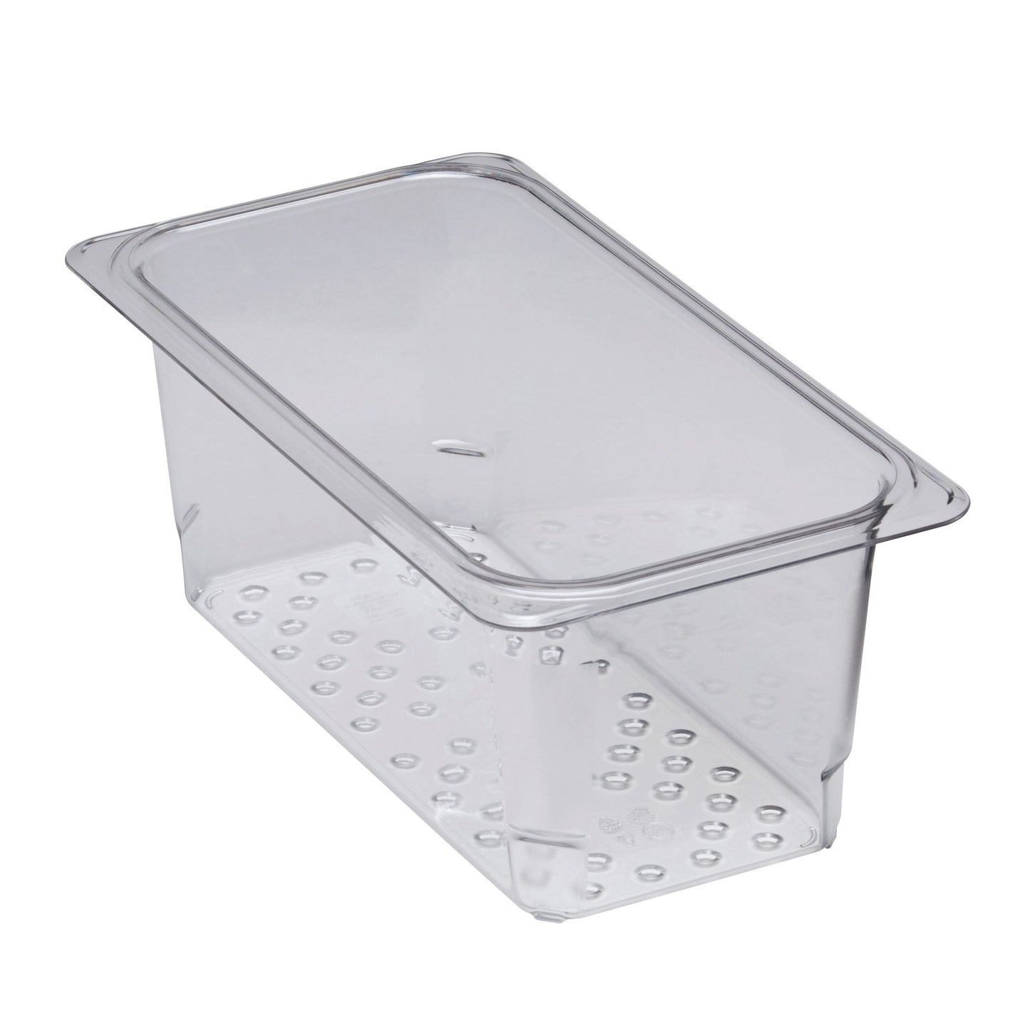 Cambro | Bac gastronome perforées Camwear de taille 1/3, 5" de profondeur, transparent