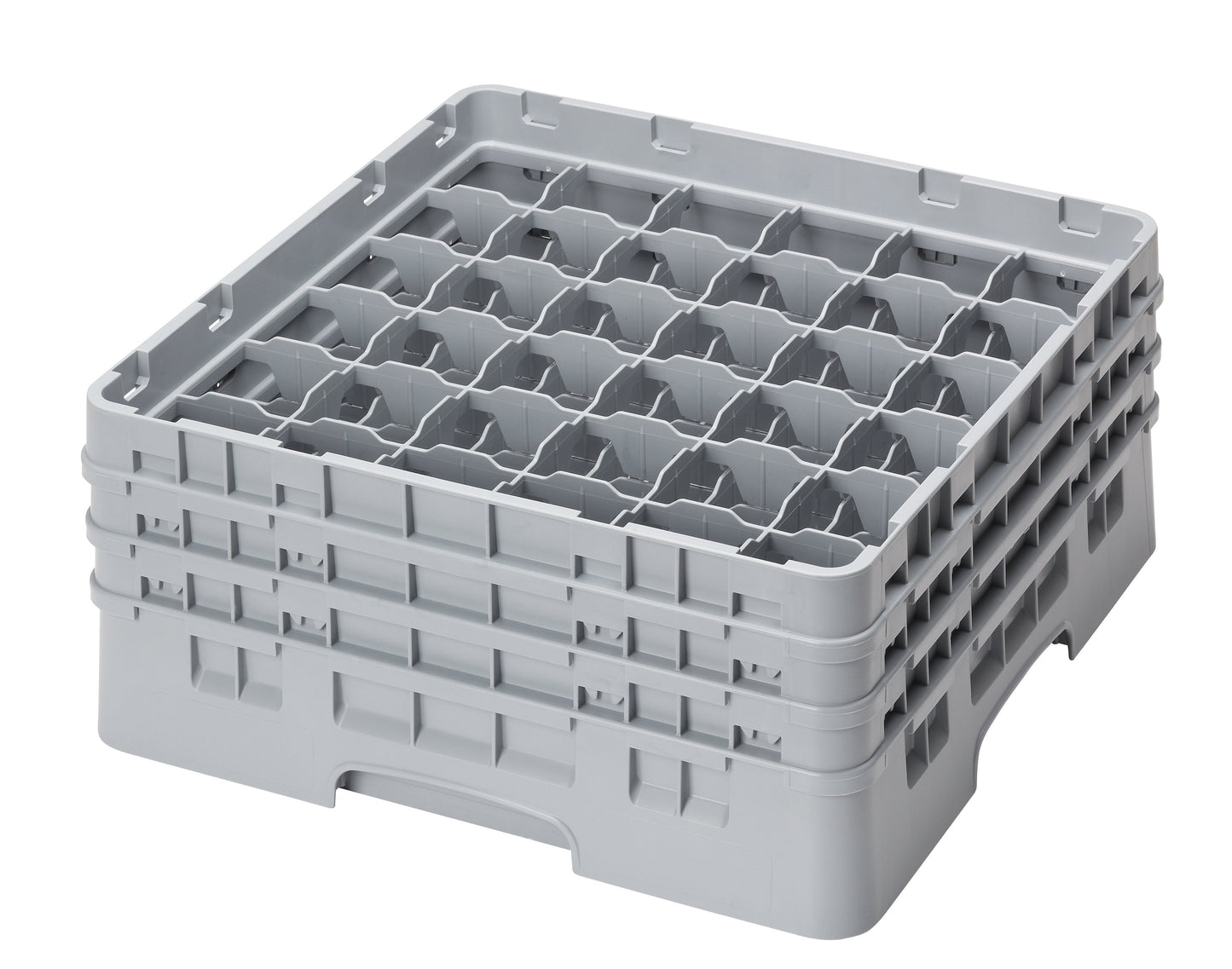 Cambro Camrack Glass Rack, 36 Compartment, 5 1/4" Height, Grey - 36S434151