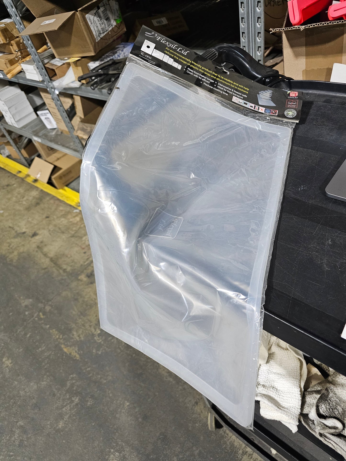 Flexsillid Full Size Food Pan Lid, Translucent Silicone, FINAL SALE - FLX1CLEAR