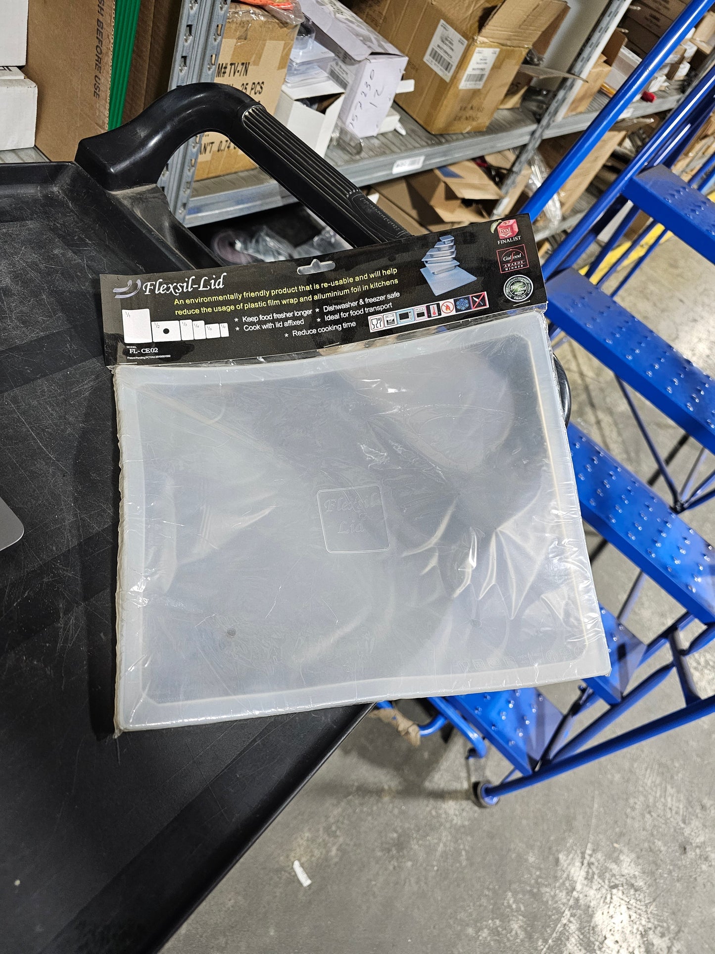 Flexsillid Half Size Food Pan Lid, Translucent Silicone, FINAL SALE - FLX2 CLEAR