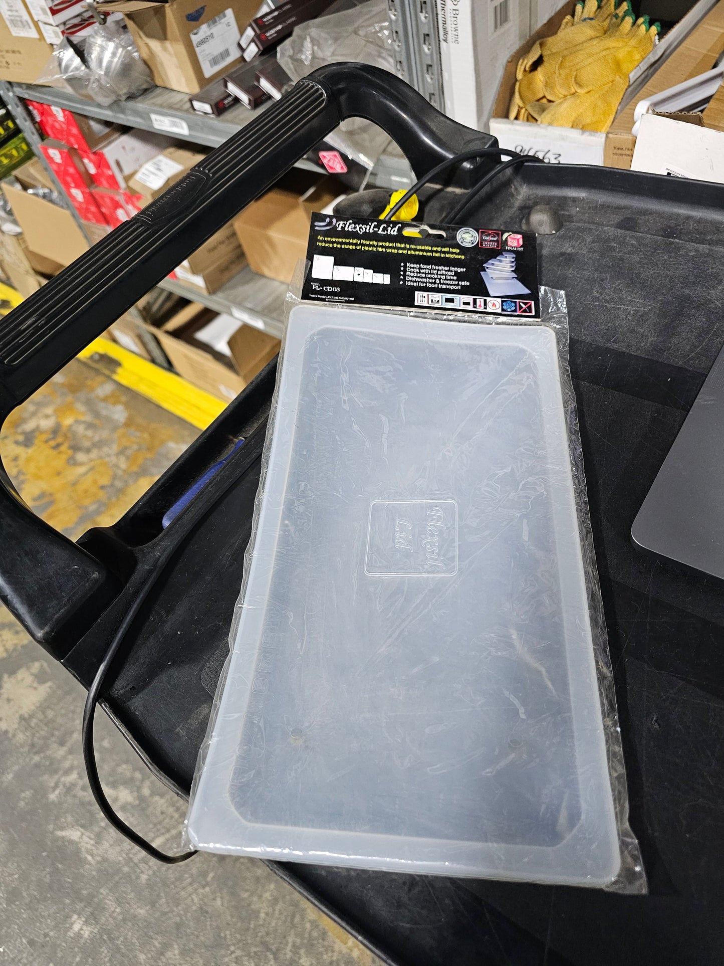 Flexsillid 1/3 Size Food Pan Lid, Translucent Silicone, FINAL SALE - FLX3 CLEAR