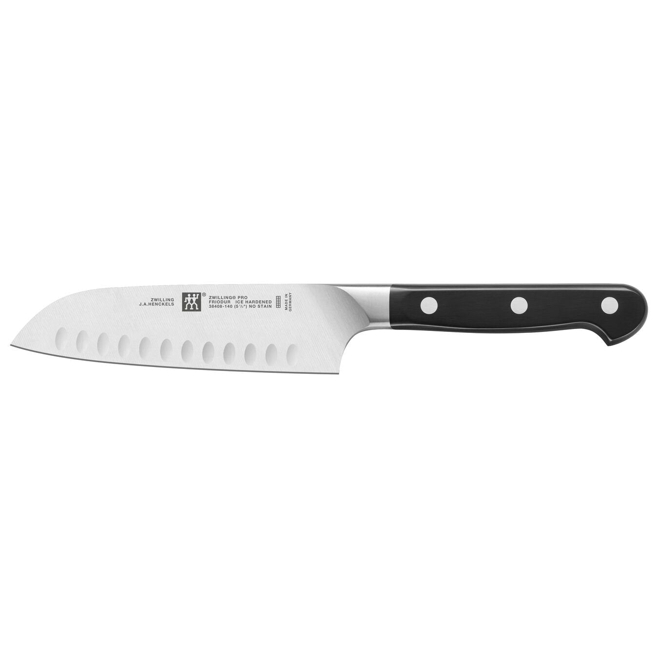 Zwilling | Couteau Santoku avec bord Granton Pro, 5,5", noir