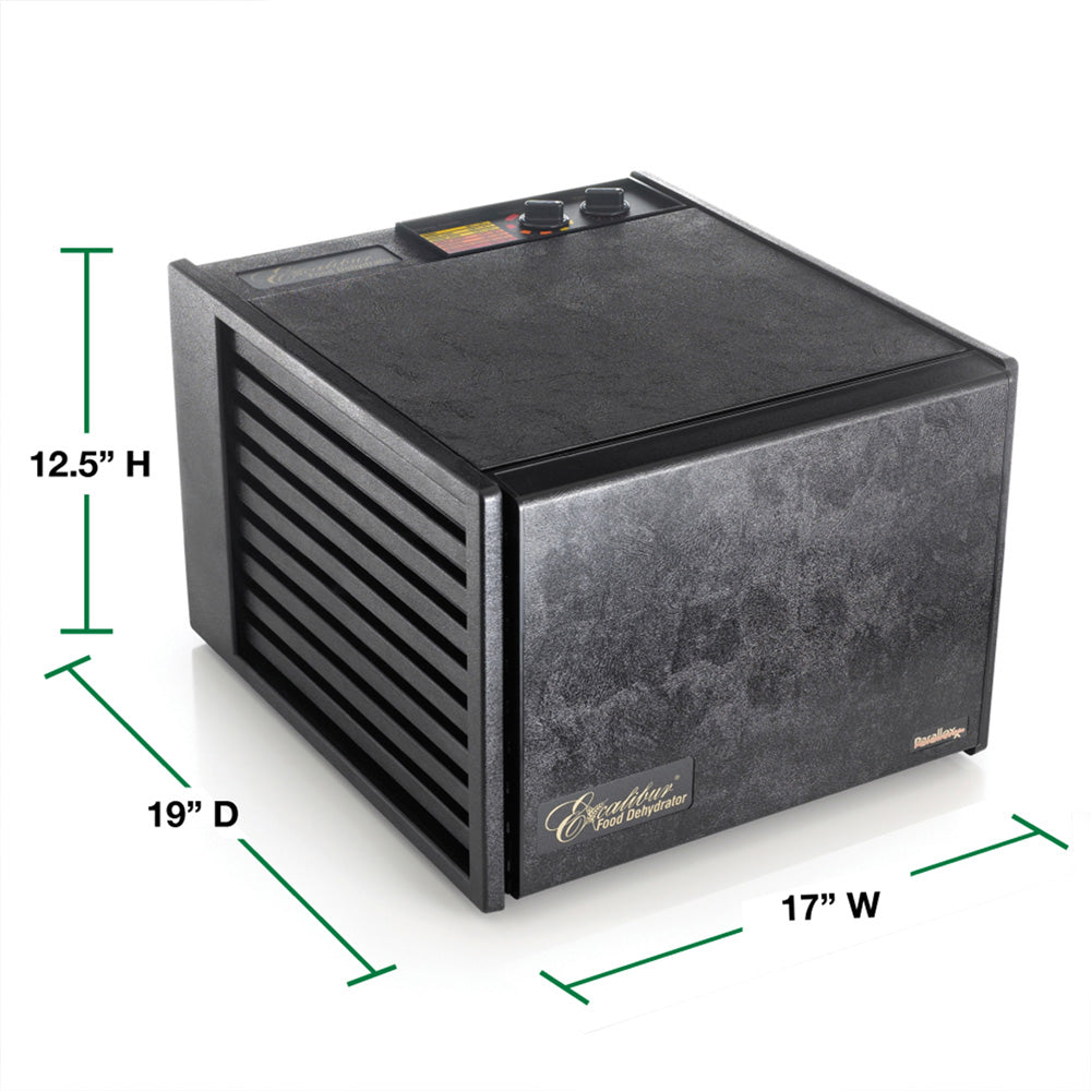 Excalibur Deluxe Dehydrator with Timer, 9 Trays, Black, 120V - 3926TB
