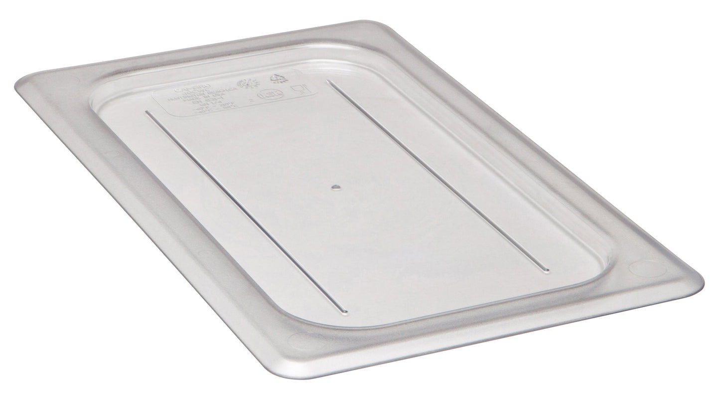 Cambro Camwear Food Pan Cover, Flat, 1/4 Size, Clear - 40CWC135