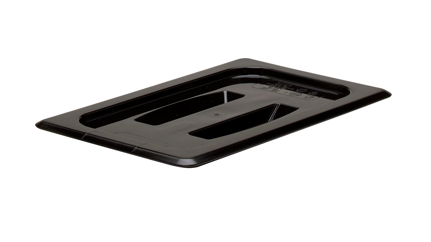 Cambro | Couvercle avec poignée pour bac gastronome Camwear, taille 1/4, noir