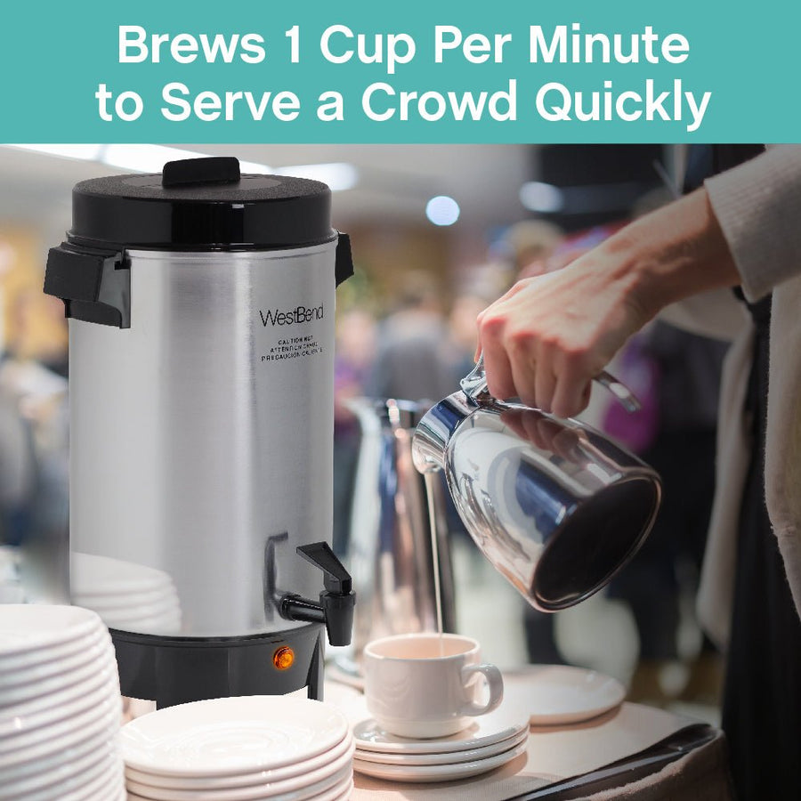 West Bend | Percolateur, 42 tasses, aluminium poli