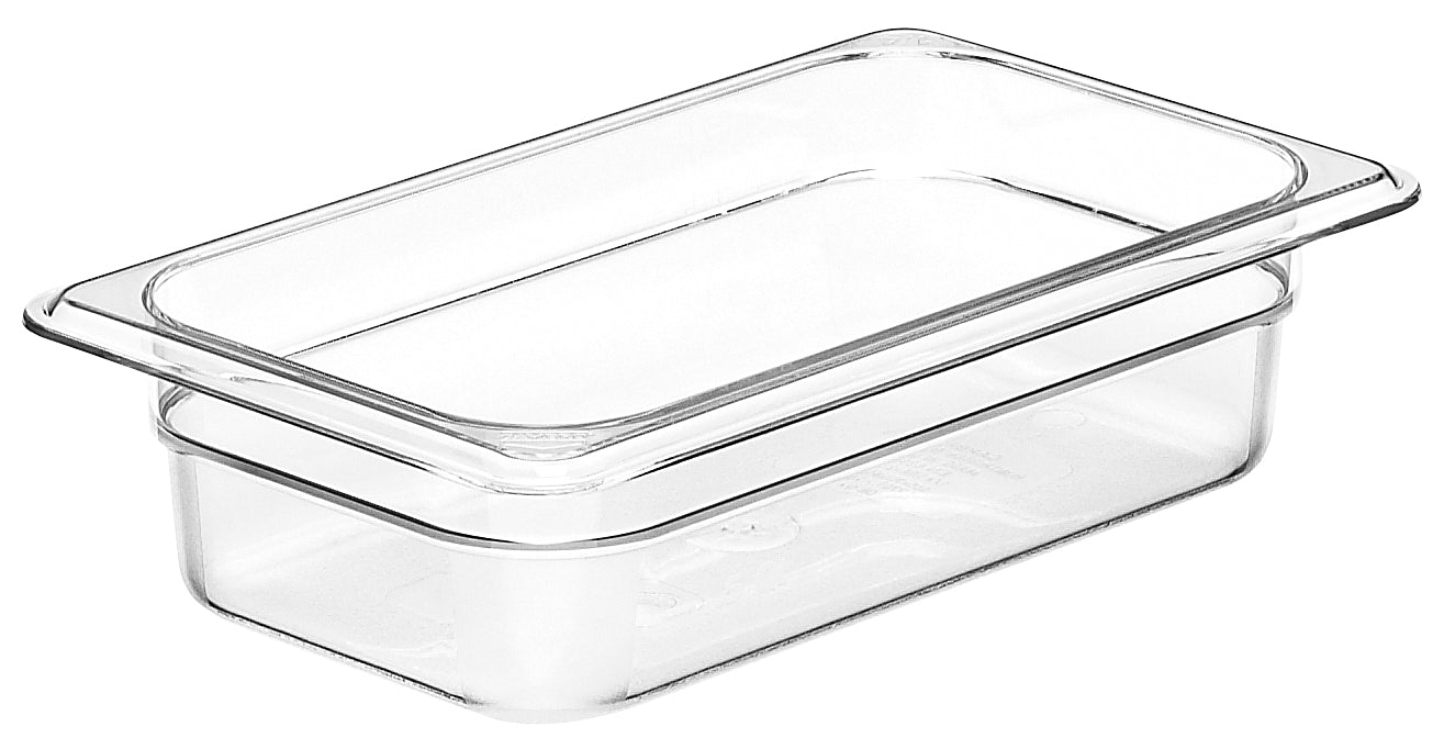 Cambro | Bac gastronome Camwear de taille 1/4, 2,5" de profondeur, transparent