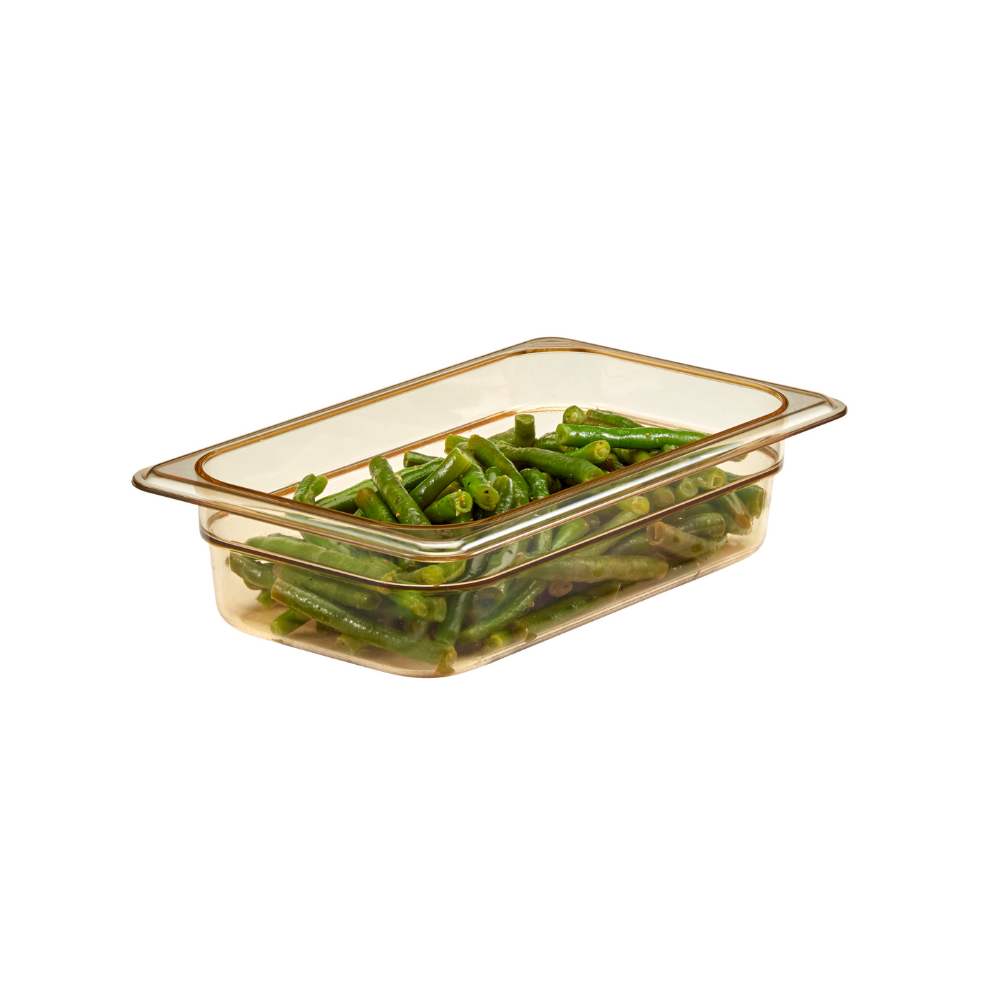 Cambro | Bac gastronome à haute température, taille 1/4, 2,5" de profondeur, ambre