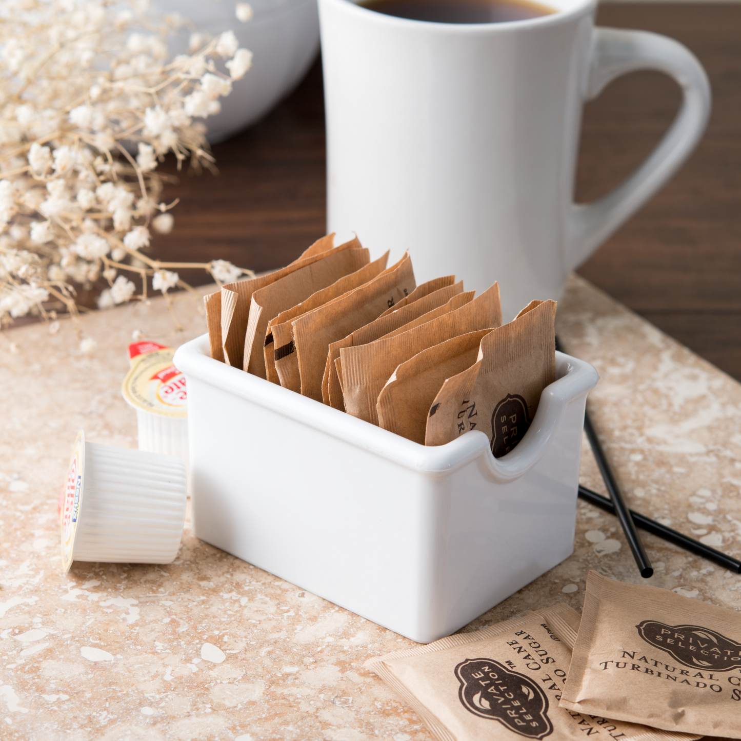 Carlisle Sugar Packet Caddy, White - 4550 WHITE