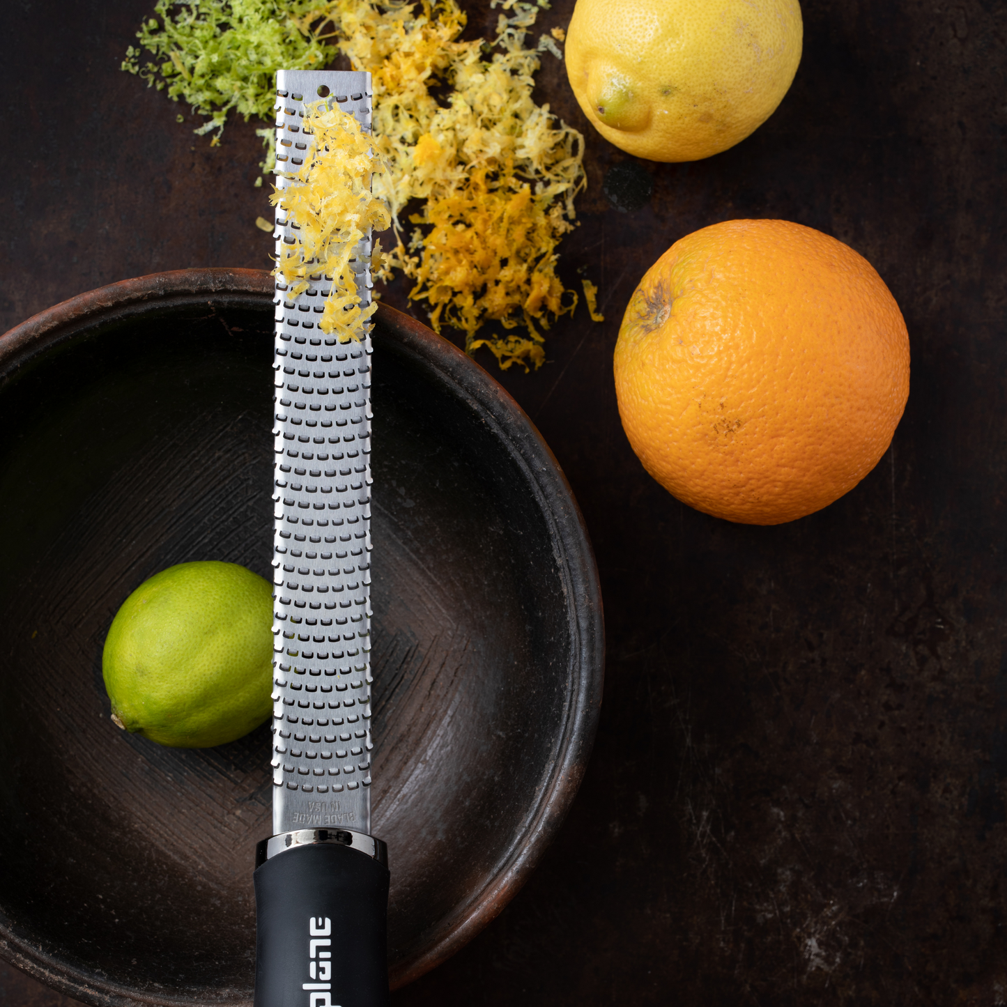 Microplane Premium Classic Series Zester Grater, 12", Soft Touch Handle, Black - 46020