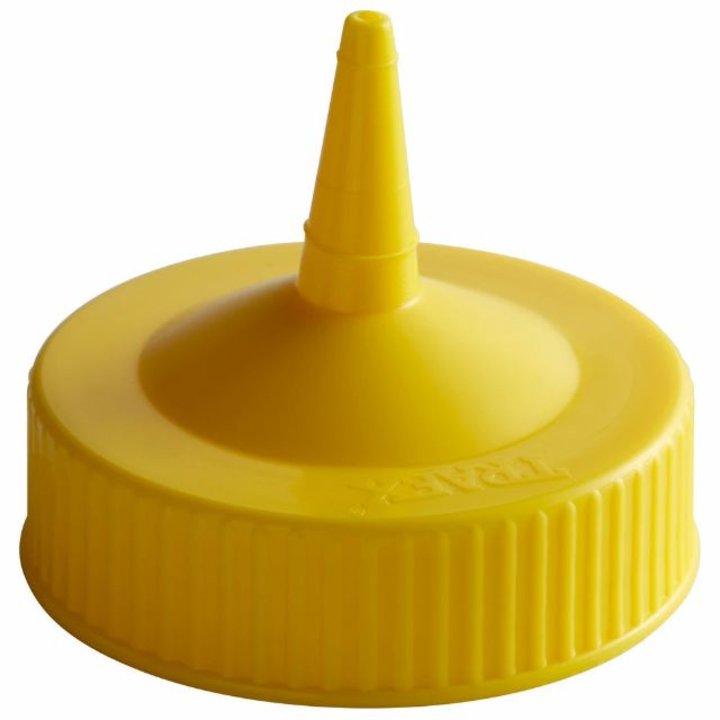 Vollrath Traex Squeeze Bottle Replacement Single Tip Lid, Yellow - 4913-08