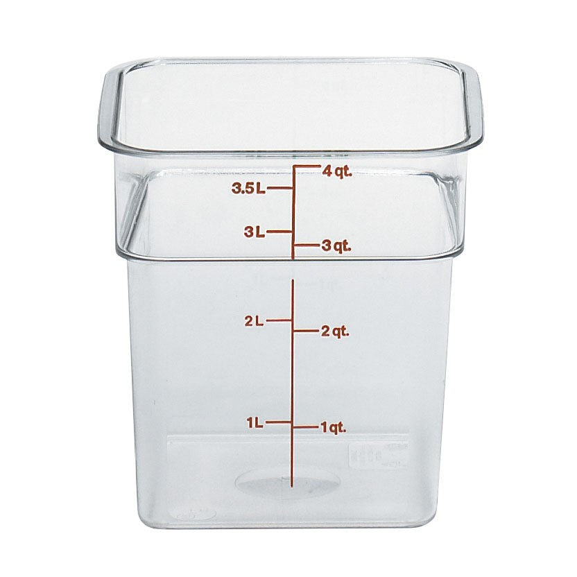 Cambro CamSquare Food Storage Container, 4 qt, Clear - 4SFSCW135