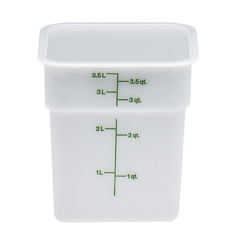 Cambro CamSquare Food Storage Container, 4 qt, Poly White - 4SFSP148