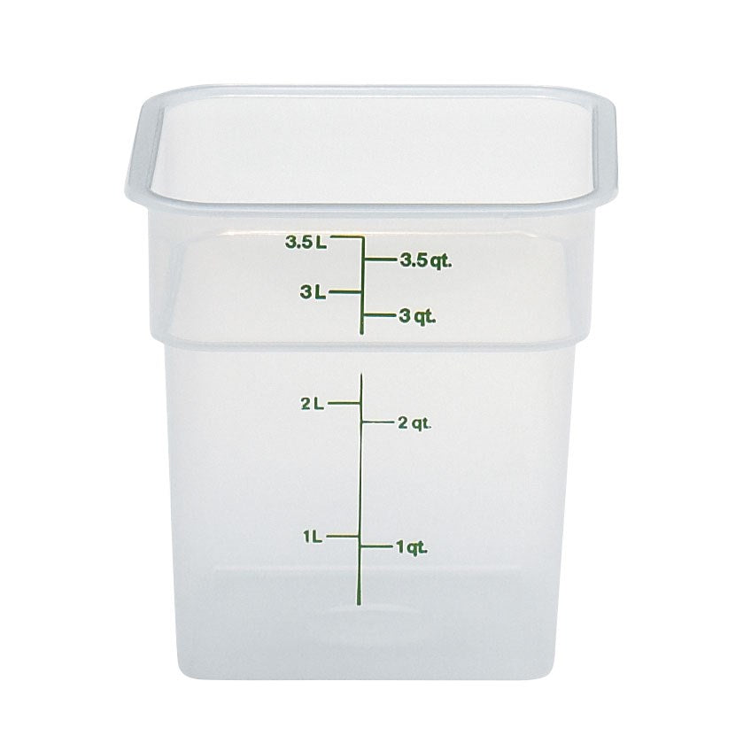 Cambro CamSquare Food Storage Container, 4 qt, Translucent - 4SFSPP190