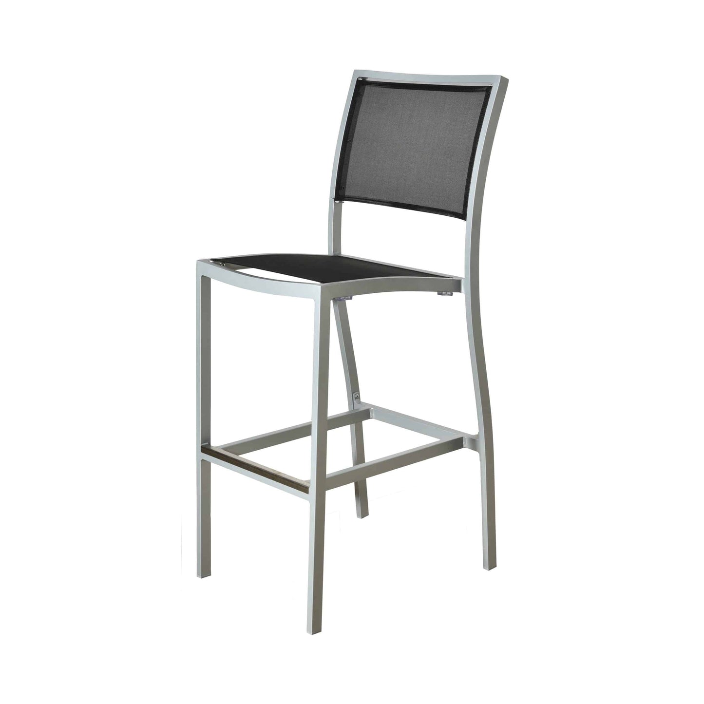 BUM Furniture Marco Sling Bar Stool, Silver/Batyline (4-pack) - 517B-BT-GS