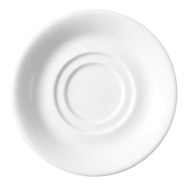 Continental China | Soucoupe blanche unie à double puits, 6 po (paquet de 24)