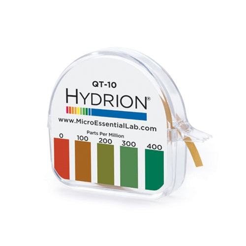 Micro Essential Laboratory Hydrion QT-10 Quaternary Test Paper Roll, 0-400 ppm - QT-10
