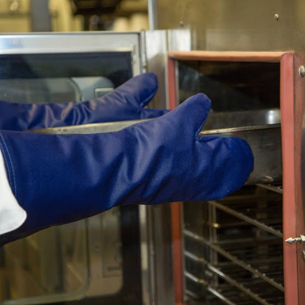 Tucker Safety Burnguard Conventional Oven Mitt, 18", QuicKlean/Blue - 56182