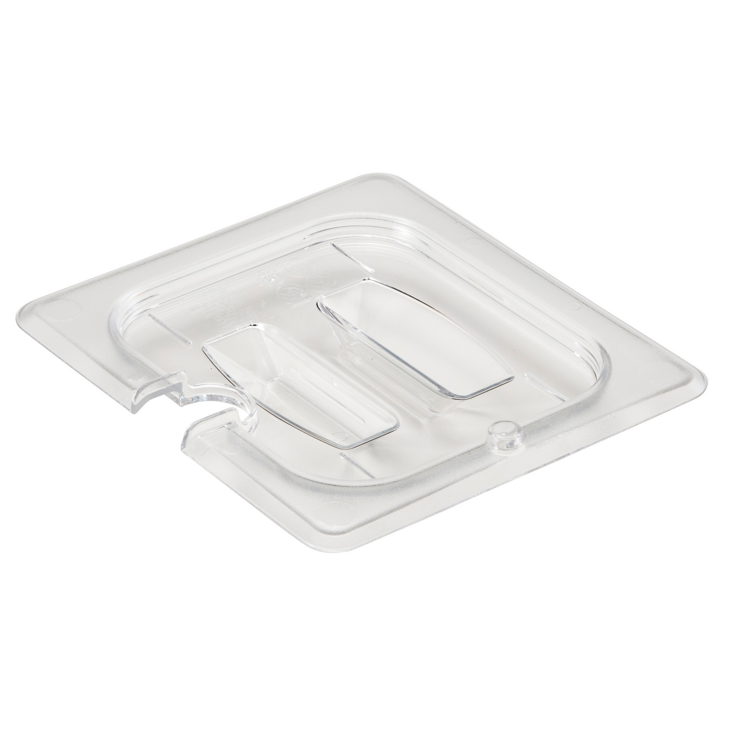 Cambro Camwear Food Pan Cover, Notched w/Handle, 1/6 Size, Clear - 60CWCHN135