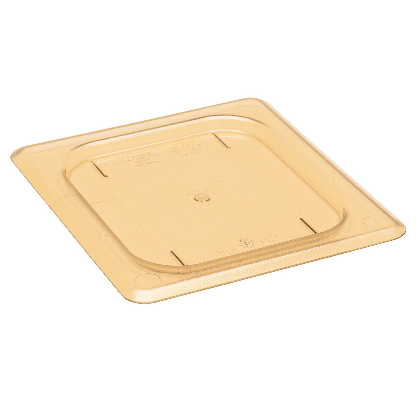 Cambro High Heat Food Pan Cover, Flat, 1/6 Size, Amber - 60HPC150