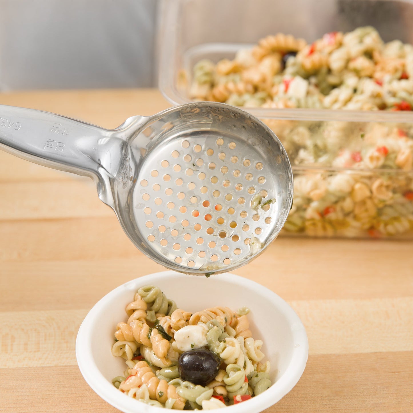 Vollrath Heavy-Duty Color Coded Round Perforated Spoodle, 4 oz, Grey - 6432445