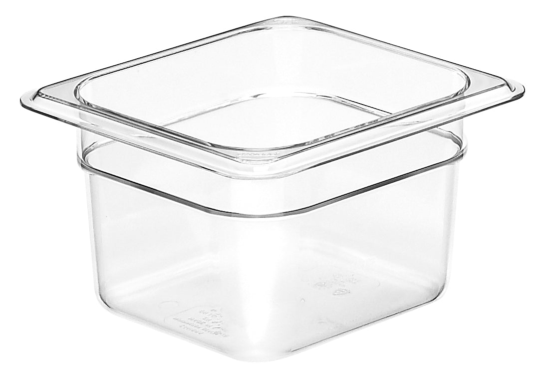 Cambro Camwear 1/6 Size Food Pan, 4" Deep, Clear - 64CW135
