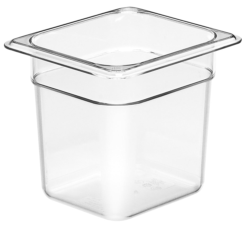 Cambro Camwear 1/6 Size Food Pan, 6" Deep, Clear - 66CW135