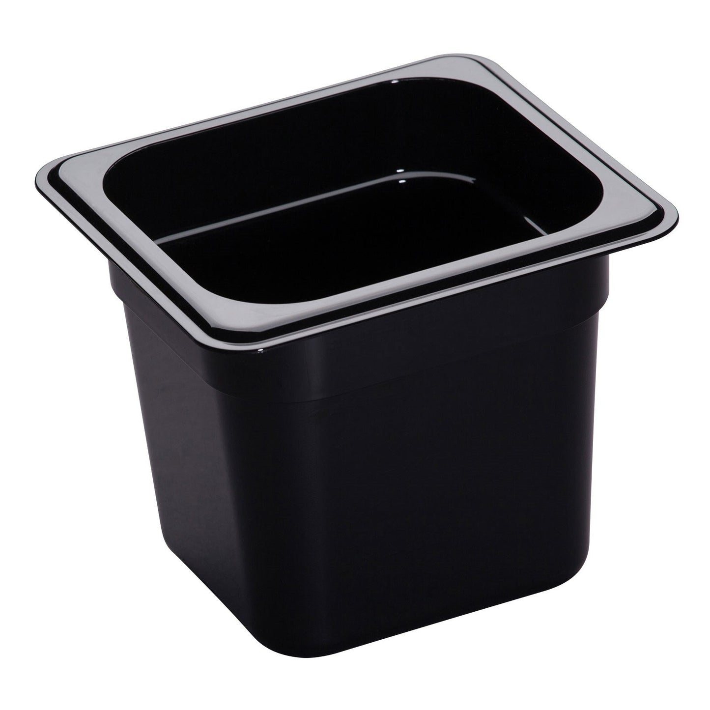 Cambro | Bac gastronome à haute température, taille 1/6, 6" de profondeur, noir