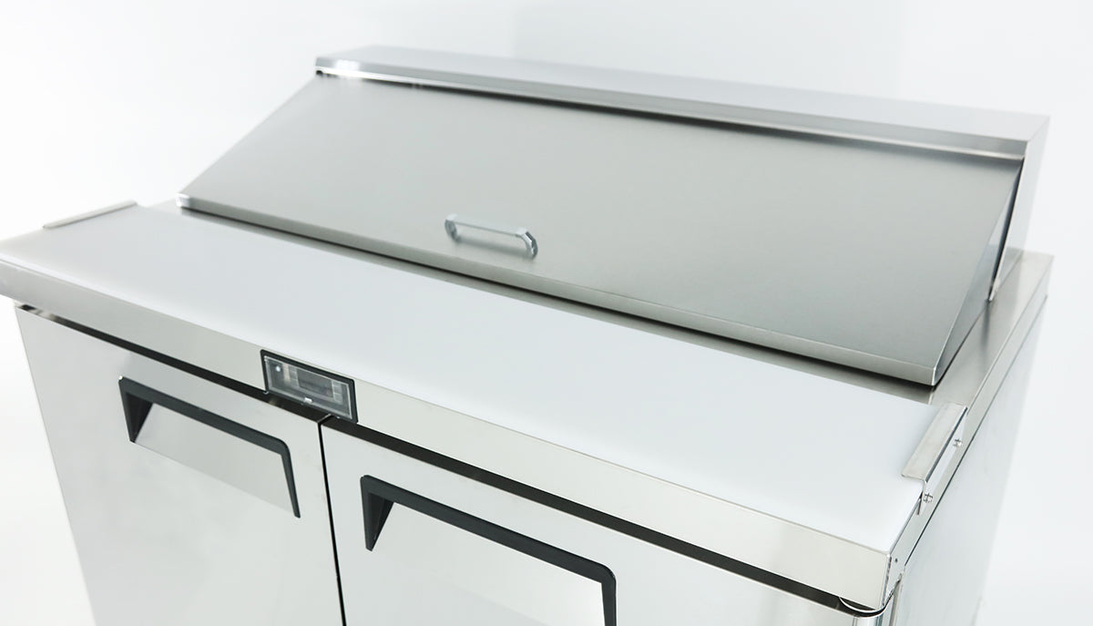 Atosa MSF8302GR Standard Top Double Door Sandwich Prep Table Refrigerator, 12 Pan, 48", 115/60/1 - MSF8302GR