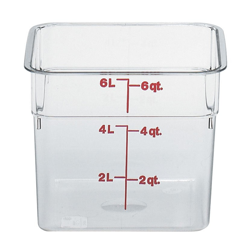 Cambro CamSquare Food Storage Container, 6 qt, Clear - 6SFSCW135