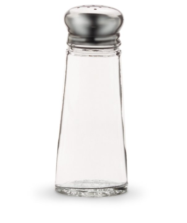 Vollrath Traex Dripcut Salt & Pepper Shaker, 3 oz, Glass/Stainless Steel (24-pack) - 703