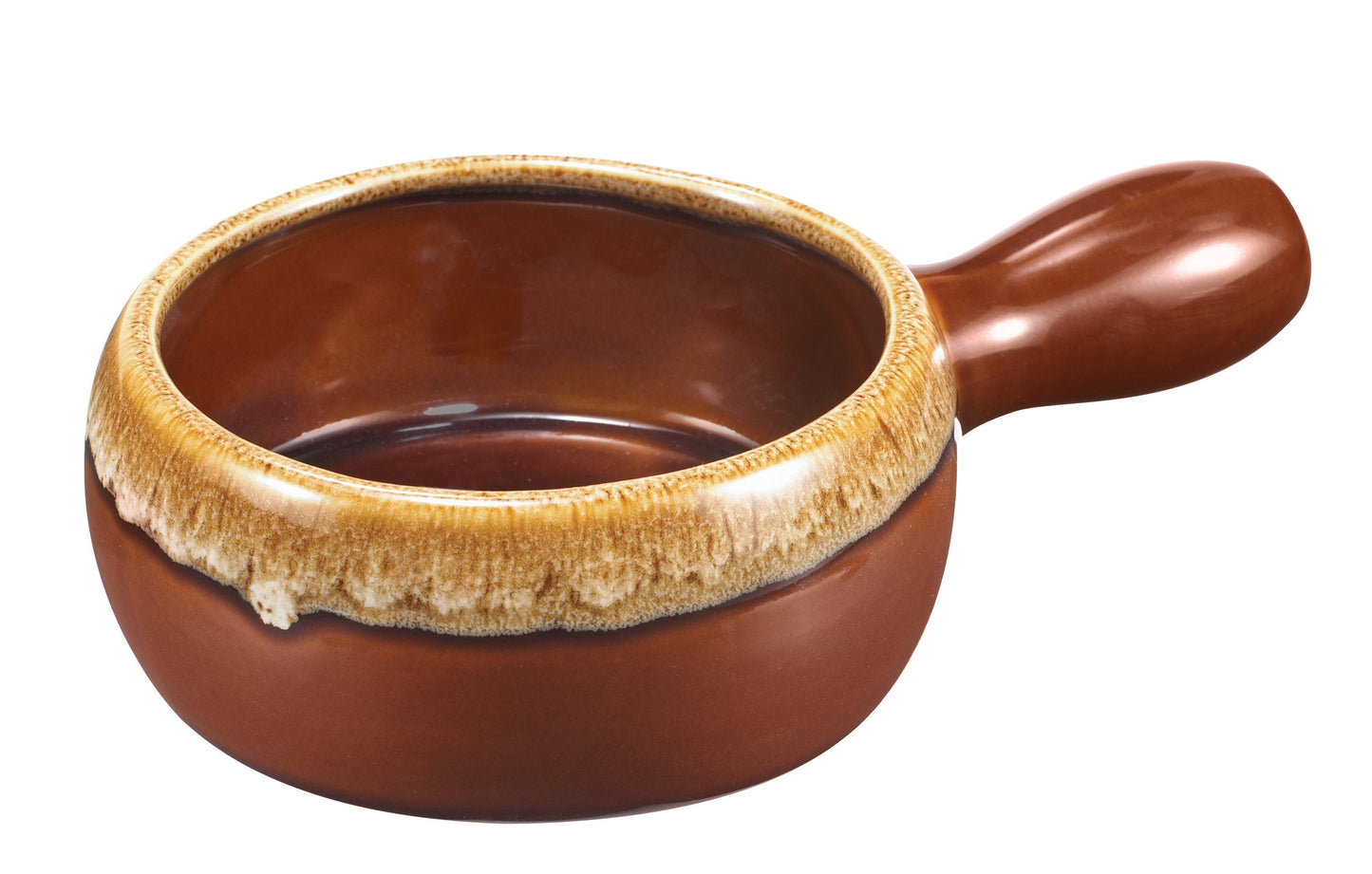 Browne Onion Soup Bowl w Handle, 16 oz, Two-Tone Brown - 744053BR